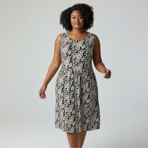 Brooks Brothers Blue and White Floral Dress, Size XL